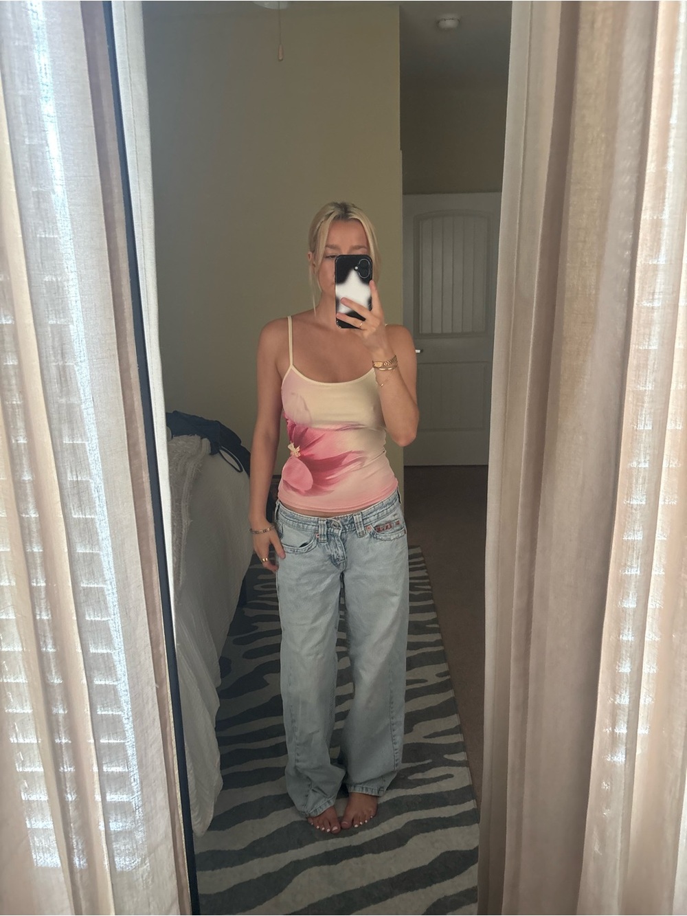 Glassons Pink Floral Ombre Camisole